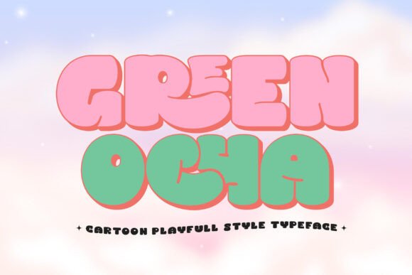 Green Ocha: A Playful Cartoon Typeface for Whimsical Design Projects