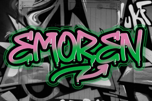 Unleashing Urban Energy: A Deep Dive into the EMOREN Dripping Handbrush Graffiti Font